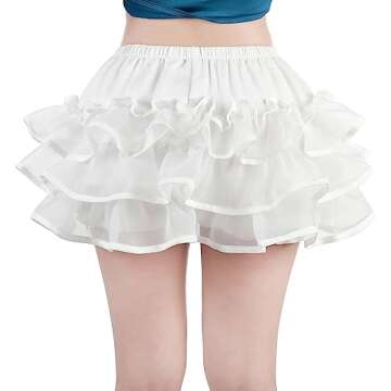LTAKK Bloomers Women Kawaii Shorts Victorian Steampunk Pumpkin Ruffle Petticoat Underskirt, S/M