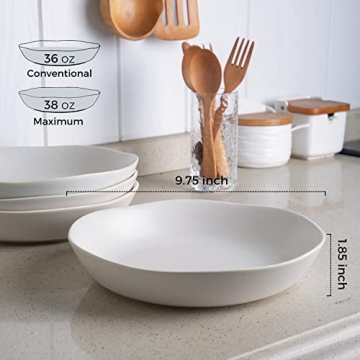 AmorArc Ceramic Pasta Bowls Set Elegant Durable Dishwasher Safe