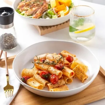 AmorArc Ceramic Pasta Bowls Set Elegant Durable Dishwasher Safe