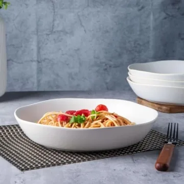 AmorArc Ceramic Pasta Bowls Set Elegant Durable Dishwasher Safe