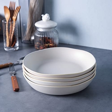 AmorArc Ceramic Pasta Bowls Set Elegant Durable Dishwasher Safe