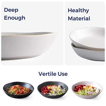 AmorArc Ceramic Pasta Bowls Set Elegant Durable Dishwasher Safe