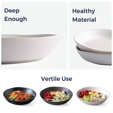 AmorArc Ceramic Pasta Bowls Set Elegant Durable Dishwasher Safe