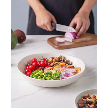 AmorArc Ceramic Pasta Bowls Set Elegant Durable Dishwasher Safe