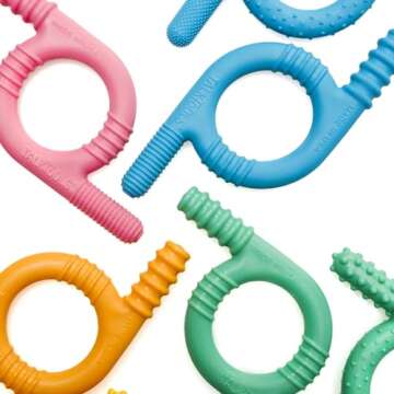 TalkTools Baby Chewy | Oral Motor Sensory Tool for Kids and Toddlers | Therapy Tools to Improve Chewing and Biting (Ridges, Green)