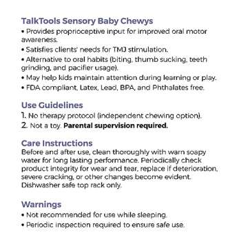 TalkTools Baby Chewy | Oral Motor Sensory Tool for Kids and Toddlers | Therapy Tools to Improve Chewing and Biting (Ridges, Green)