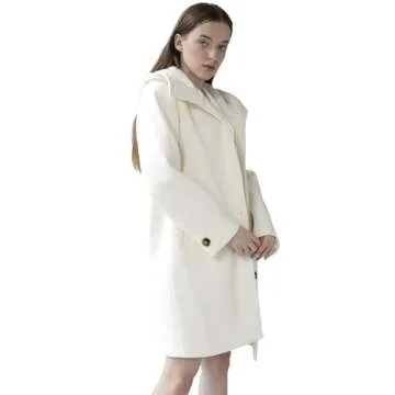 Stylish SAUKOLE Womens Wool Blend Pea Coat for Winter