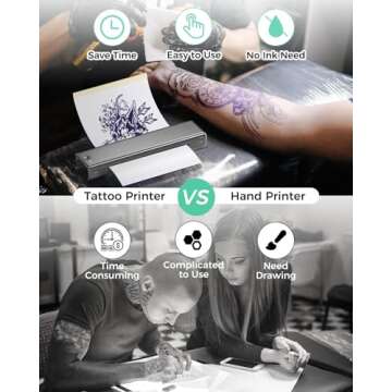 Phomemo M08F Portable Printers Wireless for Travel, Thermal Printer Support 8.5" X 11" US Letter, Bl...