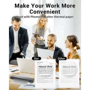 Phomemo M08F Portable Printers Wireless for Travel, Thermal Printer Support 8.5" X 11" US Letter, Bluetooth Inkless Printer Compatible with iOS, Android, Laptop for Travel, Office, Home