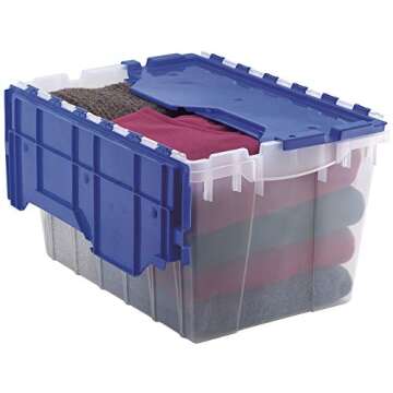 Akro-Mils KeepBox 12 Gallon Storage Container, Nesting and Stackable Plastic Storage Box with Lid At...