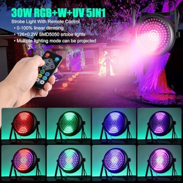 ENDYSHOW Party Strobe Light 30W - 126 LEDs RGB+W+UV 5IN1 Strobe Lights