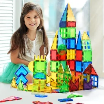 MAGBLOCK Magnetic Blocks - 70 Colorful Building Tiles for Kids