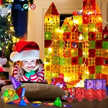 MAGBLOCK Magnetic Blocks - 70 Colorful Building Tiles for Kids