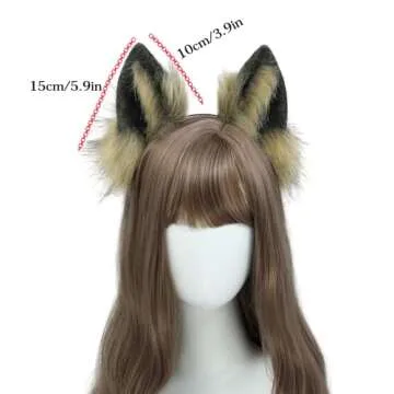 Dodheah Wolf Ears Headband for Halloween and Cosplay