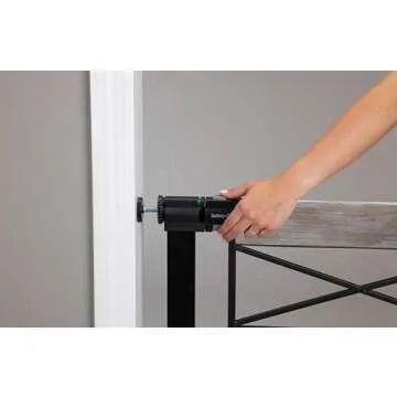 Safety 1st Adjustable Baby Gate for Doorways, Modern Farmhouse Style Gates for Pets, Toddlers, Babies, Children, Grey