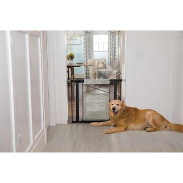 Safety 1st Adjustable Baby Gate for Doorways, Modern Farmhouse Style Gates for Pets, Toddlers, Babies, Children, Grey