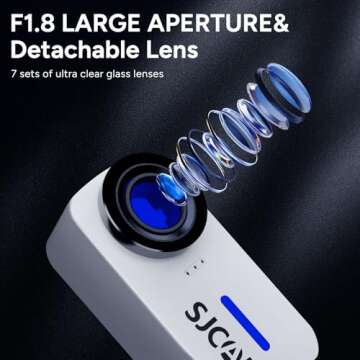 SJCAM Pocket Cam 4K Action Camera - Mini Helmet Cam with 170° FOV