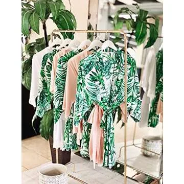 ModParty Palm Leaf Robe | Bridesmaid, Wedding Party, & Honeymoon Getting Ready Robes | Tropical Beach and Pool Swimsuit Cover up | Destination Wedding Lightweight Kimono Style Wrap