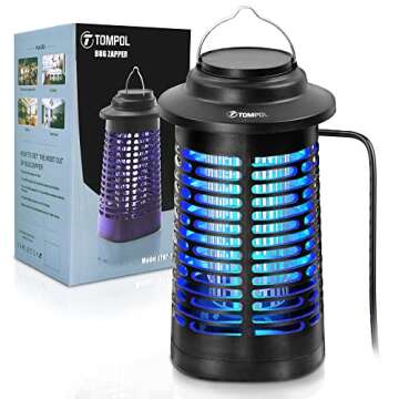 TOMPOL Bug Zapper for Indoor and Outdoor, 4200V Electric Mosquito Zapper, High Powered Pest Control ...