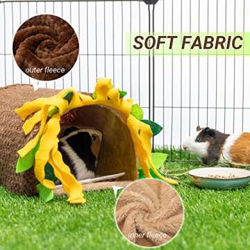 Guinea Pig Tunnel House - Small Animal Hideout Tube Cage House for Hamster Rat Mice Parrot Chinchilla Hedgehog Flying Squirrel - Playing Sleeping Resting Fleece Warm Bed Plush Nest Habitats