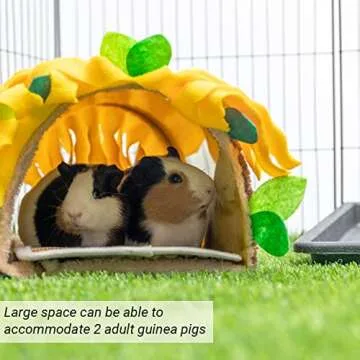 Guinea Pig Tunnel House - Small Animal Hideout Tube Cage House for Hamster Rat Mice Parrot Chinchilla Hedgehog Flying Squirrel - Playing Sleeping Resting Fleece Warm Bed Plush Nest Habitats
