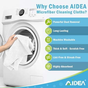 AIDEA Microfiber Cleaning Cloths - Soft & Absorbent 8PK