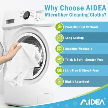 AIDEA Microfiber Cleaning Cloths - Soft & Absorbent 8PK