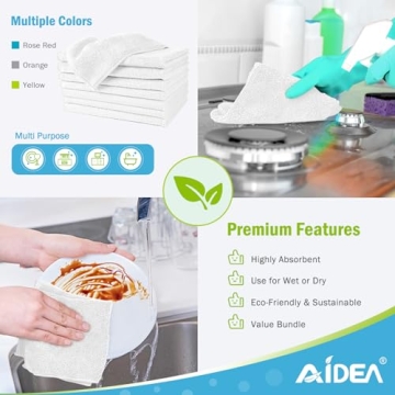 AIDEA Microfiber Cleaning Cloths - Soft & Absorbent 8PK