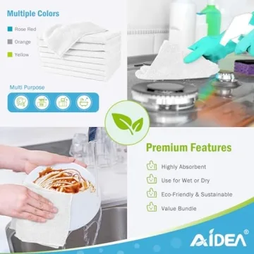 AIDEA Microfiber Cleaning Cloths - Soft & Absorbent 8PK
