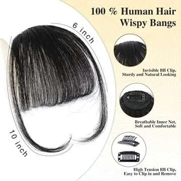 VERNA Clip-In Bangs - Natural Human Hair Easy Use Hair Extensions