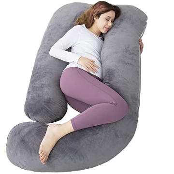 AMCATON 60 Inch U Shaped Pregnancy Pillow for Moms