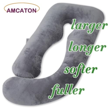 AMCATON 60 Inch U Shaped Pregnancy Pillow for Moms