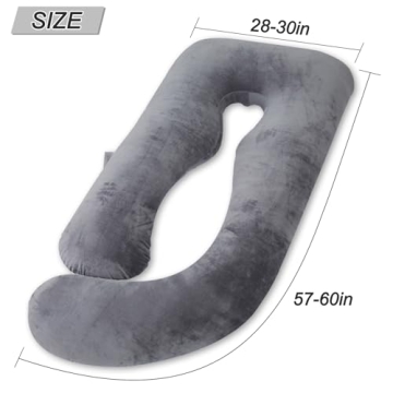 AMCATON 60 Inch U Shaped Pregnancy Pillow for Moms