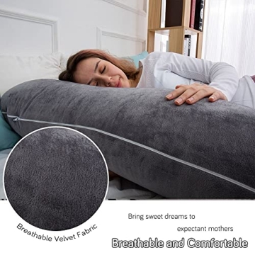 AMCATON 60 Inch U Shaped Pregnancy Pillow for Moms