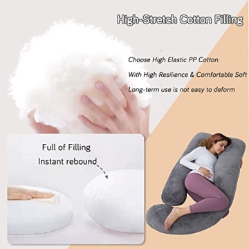 AMCATON 60 Inch U Shaped Pregnancy Pillow for Moms