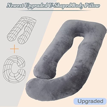 AMCATON 60 Inch U Shaped Pregnancy Pillow for Moms