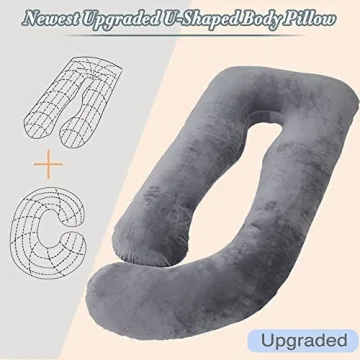 AMCATON 60 Inch U Shaped Pregnancy Pillow for Moms