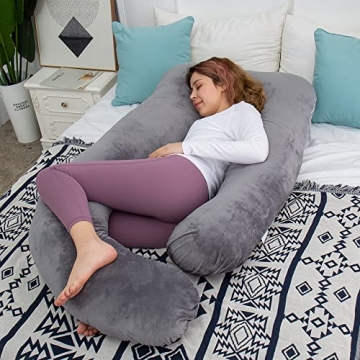 AMCATON 60 Inch U Shaped Pregnancy Pillow for Moms