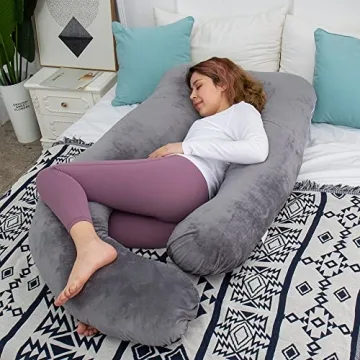 AMCATON 60 Inch U Shaped Pregnancy Pillow for Moms