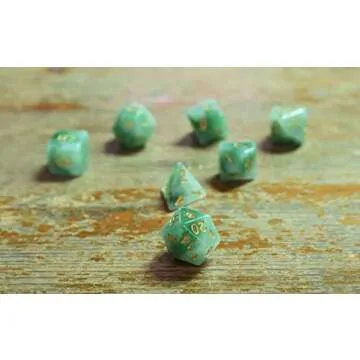 HDdais Jade Effect Polyhedral DND Dice Set - 7 Die Green