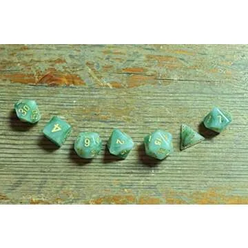HDdais Jade Effect Polyhedral DND Dice Set - 7 Die Green