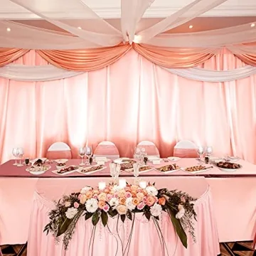 Rose Gold Table Covers 54 x 108 Inch 3 Pack for Parties