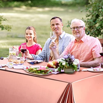 Rose Gold Table Covers 54 x 108 Inch 3 Pack for Parties