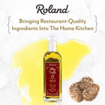 Roland Foods White Truffle Oil - Extra Virgin Olive Oil with Real Truffle Pieces, 2-Pack (1.86oz Bot...