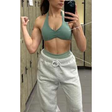 Aoxjox Women's Backless Padded Sports Bra for Workouts