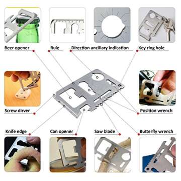 Survival Kit - Gifts for Men Father Husband Dad Mom Boy Scout Boyfriend, Present for Birthday Valentines Day Graduation Christmas | SOS Emergency Tool - Outdoor Gear for Car Hiking Camping Climbing