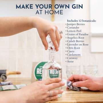 DIY Gift Kits Real Gin Making Kit Deluxe Edition | 12 Botanicals & Spices, Stainless Steel Flask, Funnel & More | Handcrafted Artisanal Gin | Mixology Set For Bartender & Adults | Gift for Men & Women