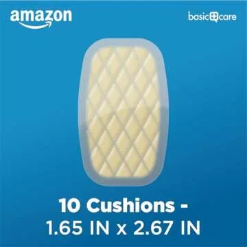 Amazon Basic Care Extreme Hydrocolloid Gel Blister Cushion Bandages for Heels, 2X Faster Healing, Protection & Pain Relief against Burns, Rubbing & Friction, 10 Count (1.65 in x 2.67 inches)