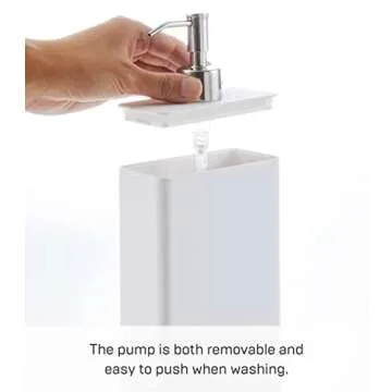 Yamazaki Tower Body Soap Dispenser White Rectangular
