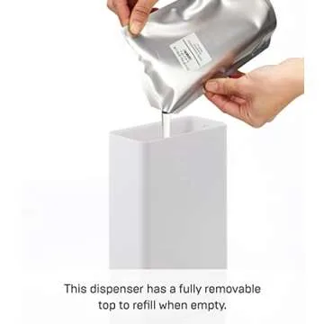 Yamazaki Tower Body Soap Dispenser White Rectangular